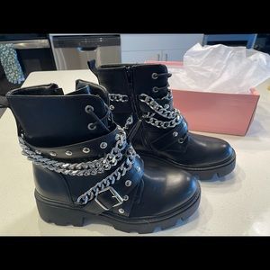 chained ankle boots